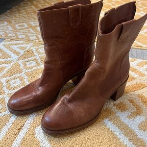 Vince Camuto Tan Leather Heeled Boots